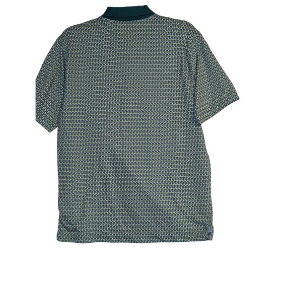 Walter Hagen Mens Golf Polo Shirt S Green/Yellow Martini Print Polyester Short S - Picture 3 of 4